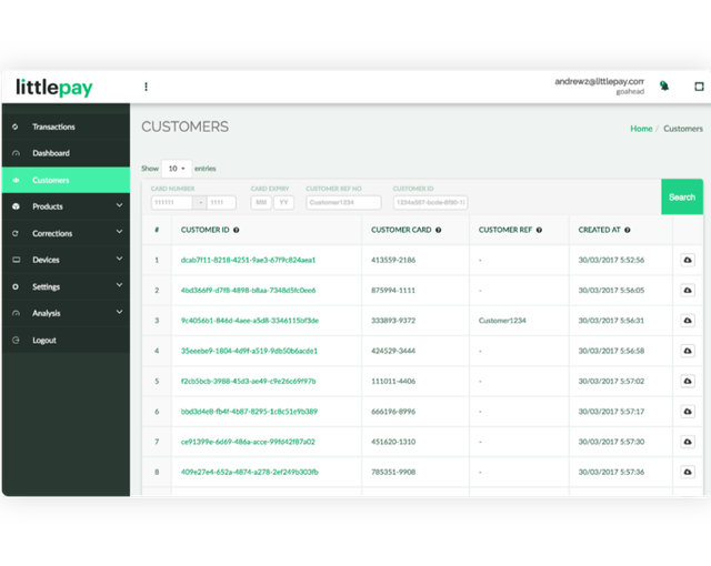 Littlepay Control Screenshots